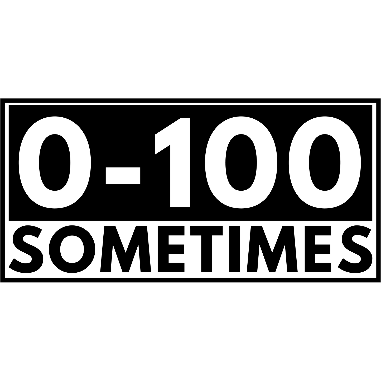 0-100 Sometimes - Redline Graphics UK