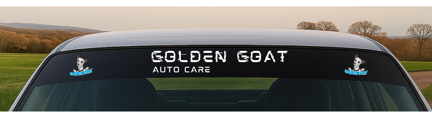 Golden Goat Auto Care Sunstrip Sticker - Redline Graphics UK