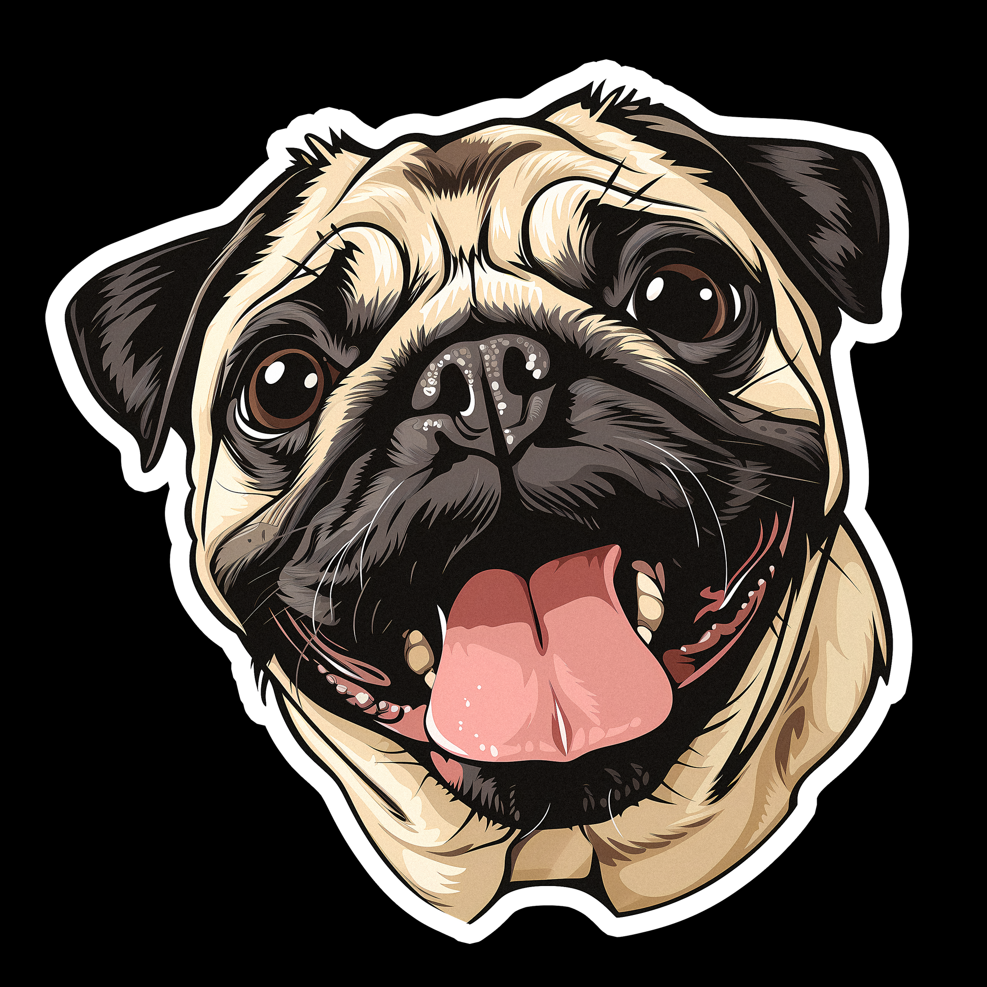 Cartoon Pug - Redline Graphics UK