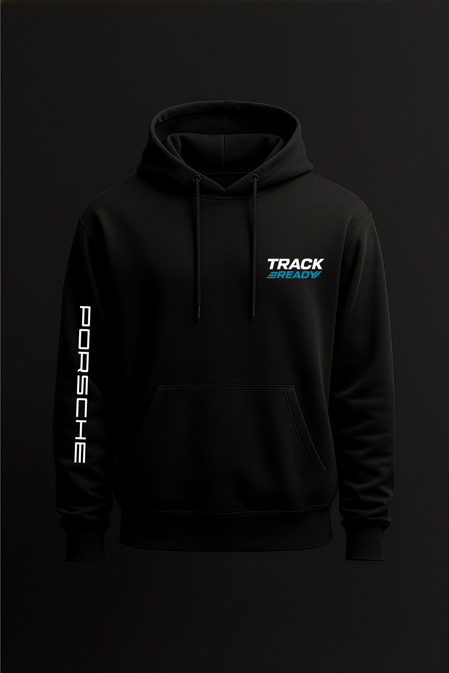 Front view of GT3 RS hoodie with minimalist chest design